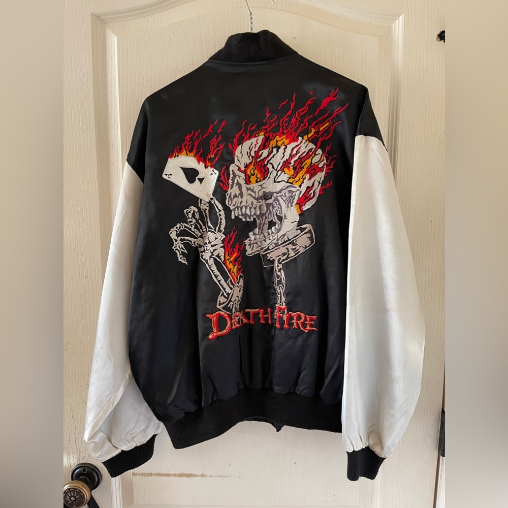 Vintage Yoshihiro Studio 1011 Death Fire Embroidery Ace Skull Jacket Japanese